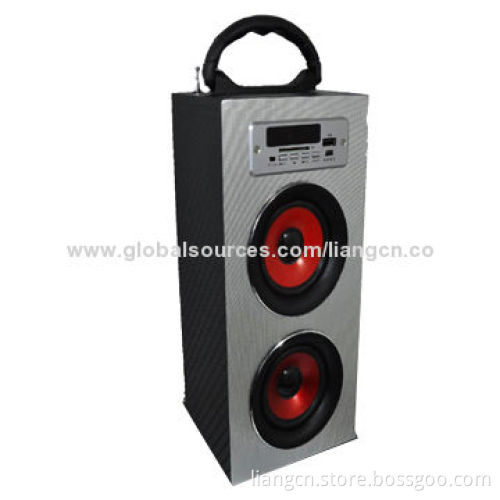 Portable Wooden Bluetooth Speaker with FM Radio, USB and SD Inputs